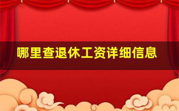 哪里查退休工资详细信息