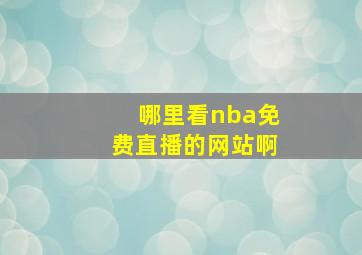 哪里看nba免费直播的网站啊