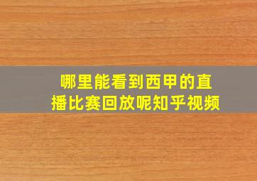 哪里能看到西甲的直播比赛回放呢知乎视频