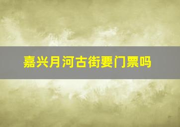 嘉兴月河古街要门票吗