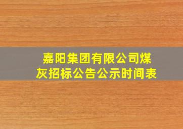 嘉阳集团有限公司煤灰招标公告公示时间表