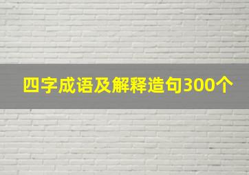 四字成语及解释造句300个