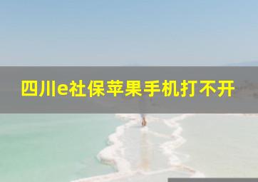 四川e社保苹果手机打不开