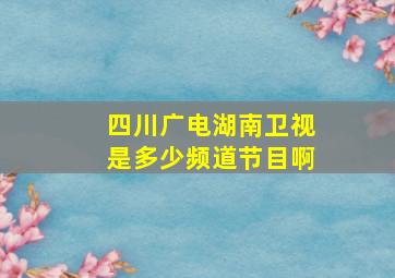 四川广电湖南卫视是多少频道节目啊