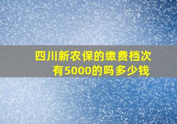 四川新农保的缴费档次有5000的吗多少钱