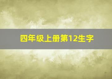 四年级上册第12生字