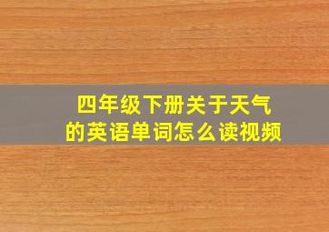 四年级下册关于天气的英语单词怎么读视频