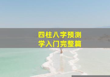 四柱八字预测学入门完整篇