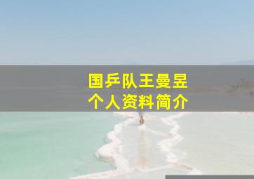 国乒队王曼昱个人资料简介