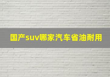 国产suv哪家汽车省油耐用