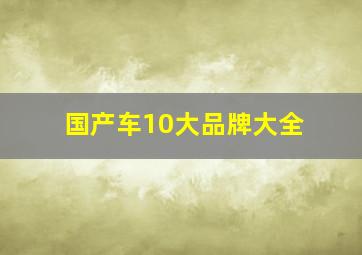 国产车10大品牌大全