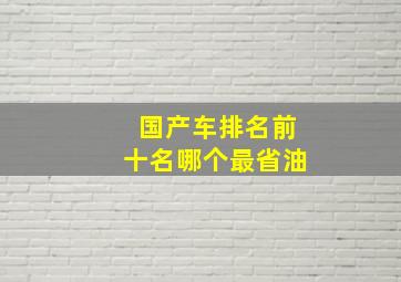 国产车排名前十名哪个最省油