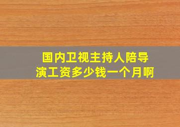 国内卫视主持人陪导演工资多少钱一个月啊