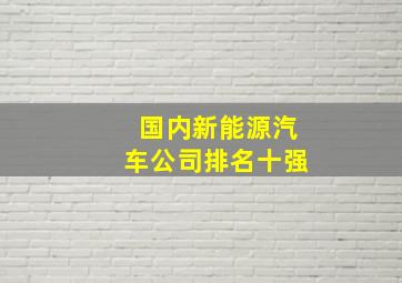 国内新能源汽车公司排名十强