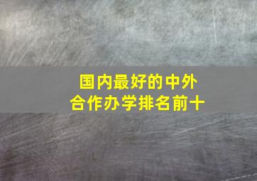 国内最好的中外合作办学排名前十