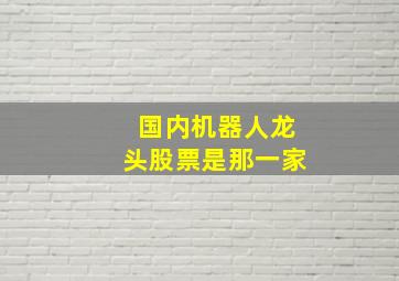 国内机器人龙头股票是那一家