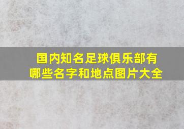 国内知名足球俱乐部有哪些名字和地点图片大全