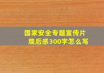 国家安全专题宣传片观后感300字怎么写