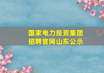 国家电力投资集团招聘官网山东公示