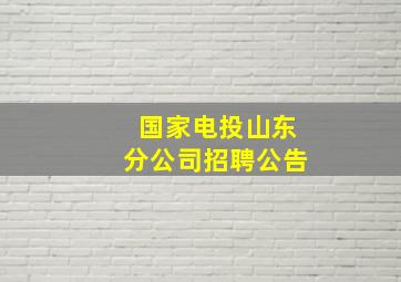 国家电投山东分公司招聘公告