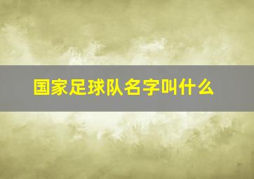 国家足球队名字叫什么