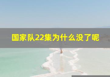 国家队22集为什么没了呢