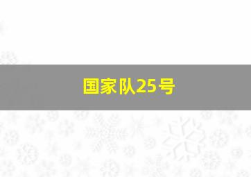 国家队25号