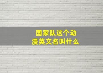 国家队这个动漫英文名叫什么