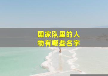 国家队里的人物有哪些名字