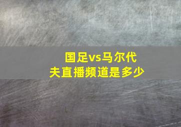 国足vs马尔代夫直播频道是多少