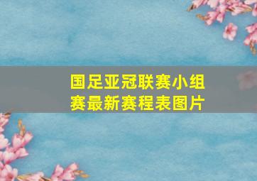 国足亚冠联赛小组赛最新赛程表图片