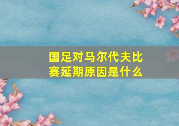 国足对马尔代夫比赛延期原因是什么