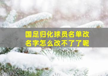 国足归化球员名单改名字怎么改不了了呢