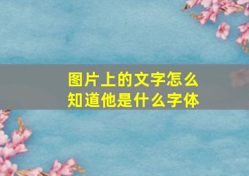 图片上的文字怎么知道他是什么字体