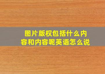 图片版权包括什么内容和内容呢英语怎么说