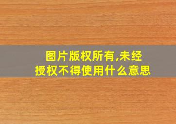 图片版权所有,未经授权不得使用什么意思