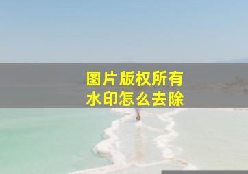 图片版权所有水印怎么去除