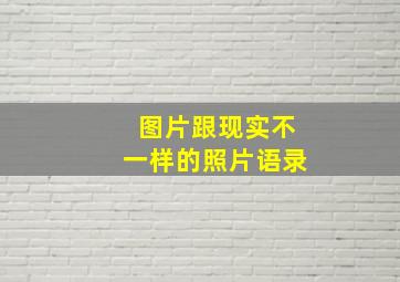 图片跟现实不一样的照片语录