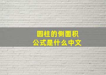 圆柱的侧面积公式是什么中文