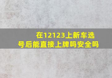 在12123上新车选号后能直接上牌吗安全吗