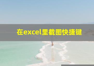 在excel里截图快捷键