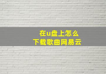 在u盘上怎么下载歌曲网易云