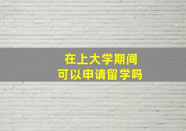 在上大学期间可以申请留学吗