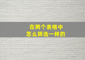 在两个表格中怎么筛选一样的