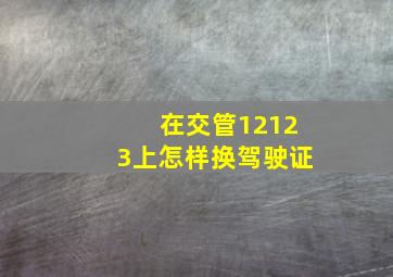 在交管12123上怎样换驾驶证