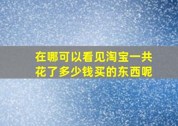 在哪可以看见淘宝一共花了多少钱买的东西呢