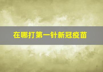 在哪打第一针新冠疫苗