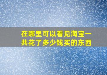 在哪里可以看见淘宝一共花了多少钱买的东西