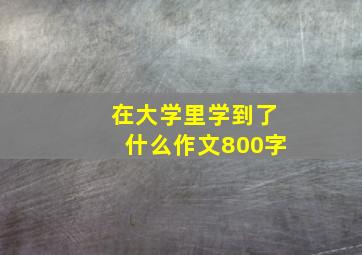 在大学里学到了什么作文800字