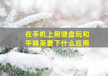 在手机上用键盘玩和平精英要下什么应用